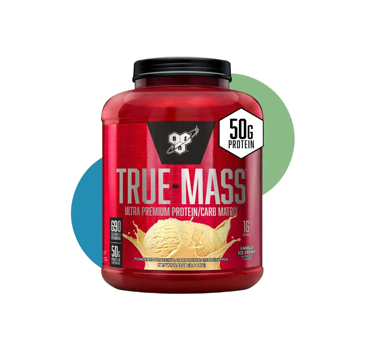BN TRUE MASS 15 SER 5LB VANILLA ICE CREAM