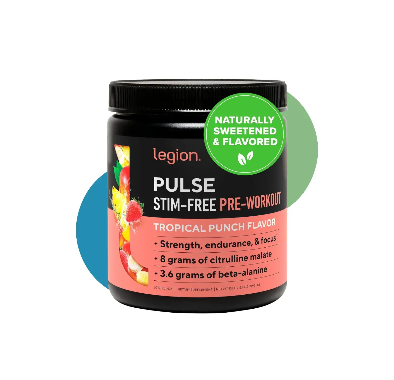 LG PULSE STIM FREE PRE WORKOUT 432G TROPICAL PUNCH