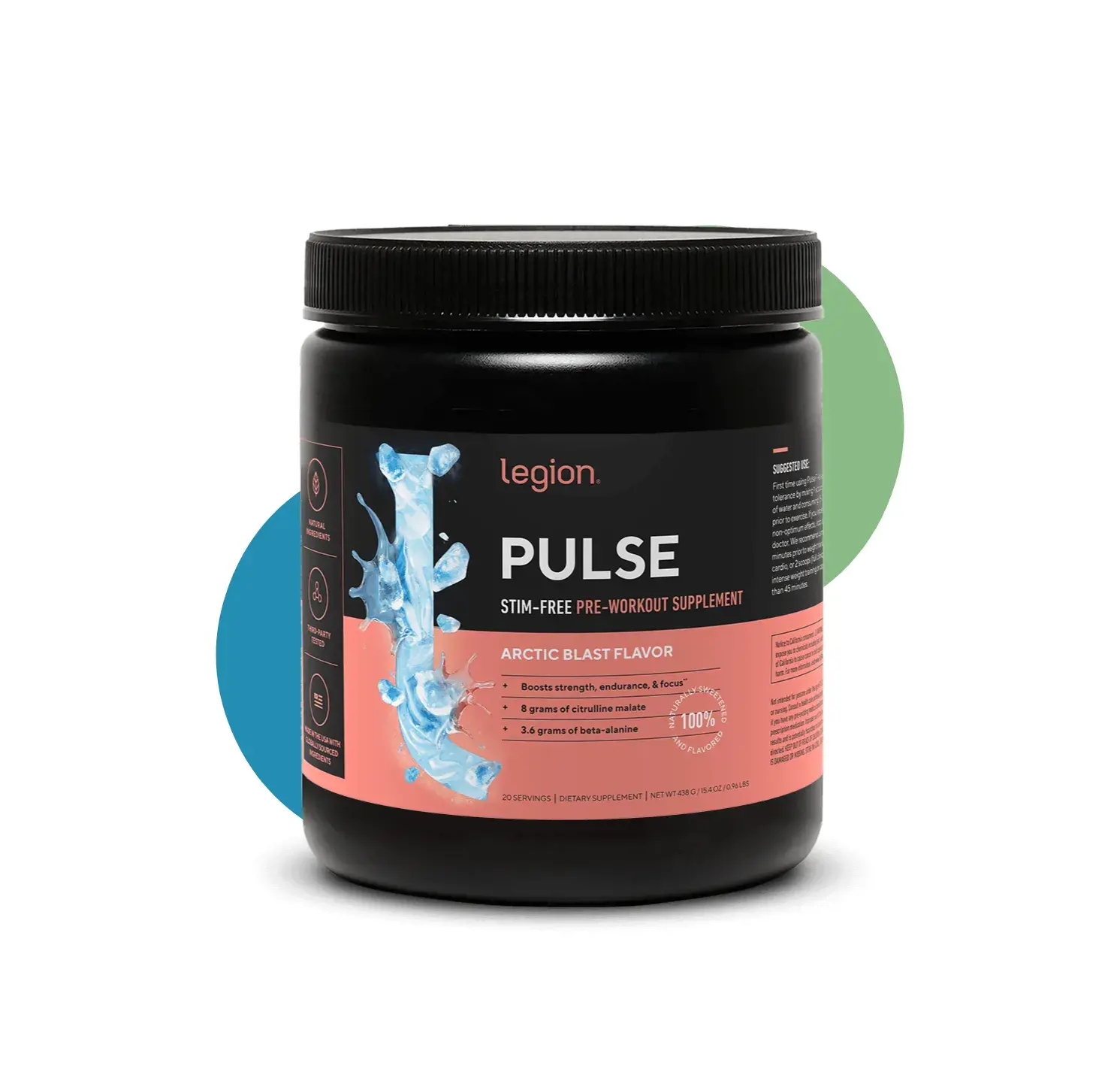 LG PULSE STIM FREE PRE WORKOUT 438G ARCTIC BLAST