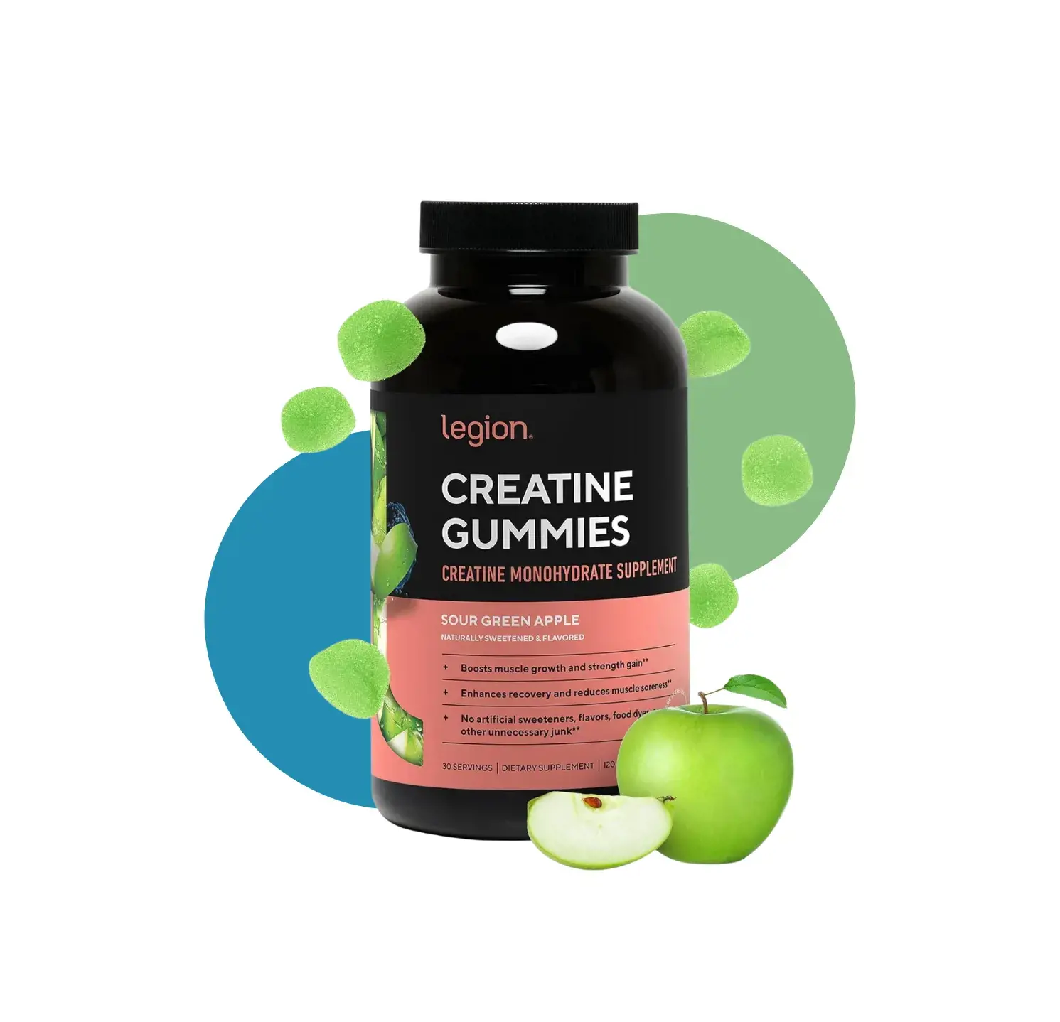 LG CREATINE GUMMIES 150 GUMMIES SOUR GREEN APPLE