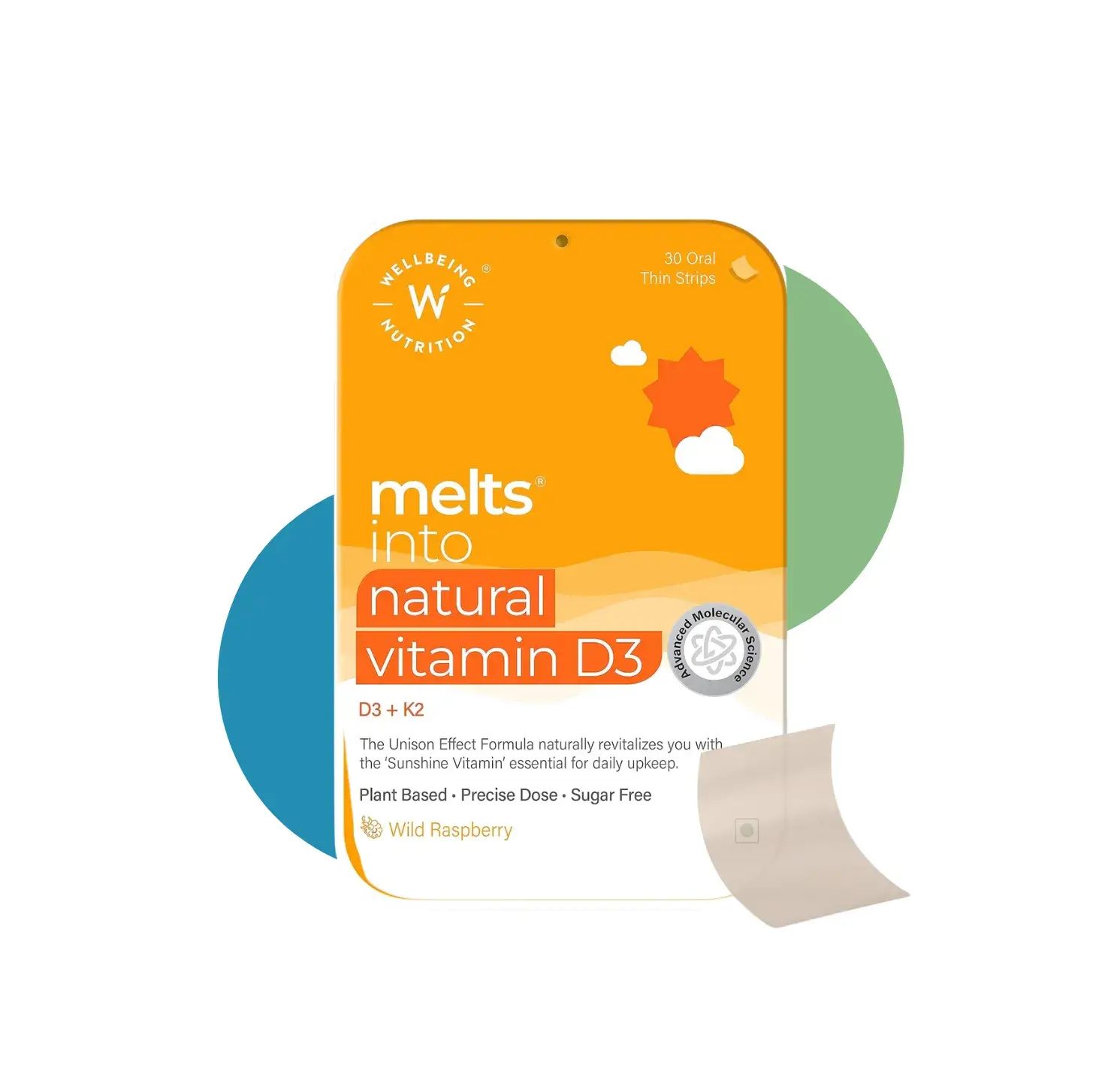 WB NATURAL VITAMIN D-3 30 STRIPS WILD RASPBERRY