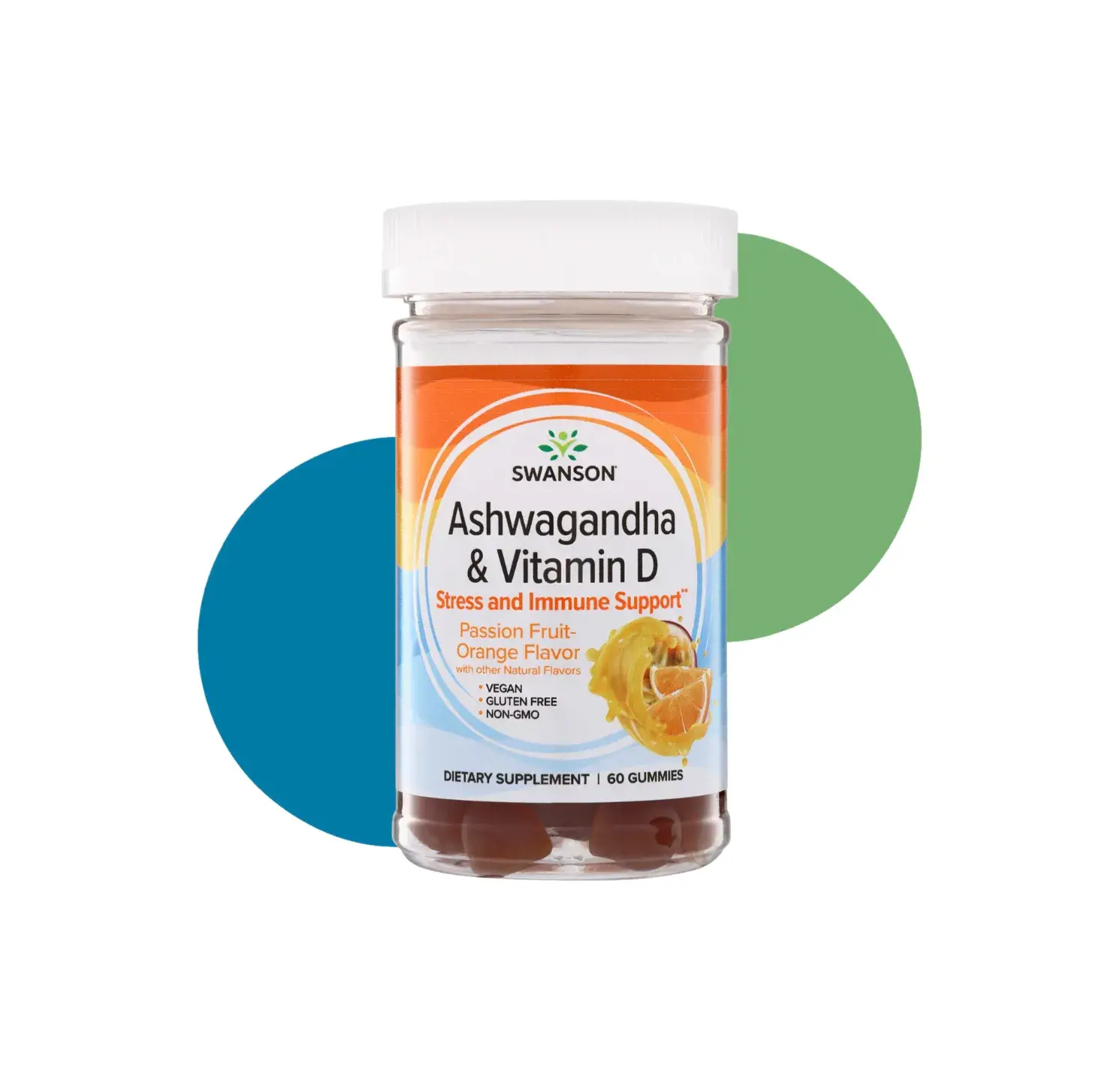 SA ASHWAGANDHA & VITAMIN D 60 GUMMIES PASSION FRUIT ORANGE FLAVOR
