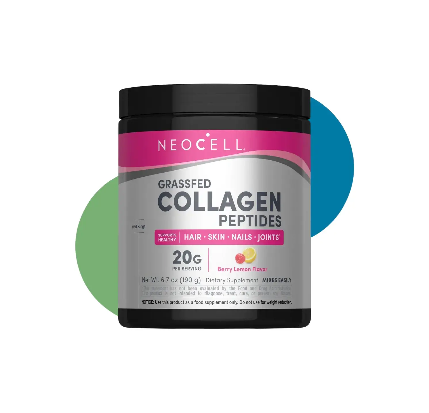 NE GRASSFED COLLAGEN PEPTIDES 8 SER 190 GM BERRY LEMON