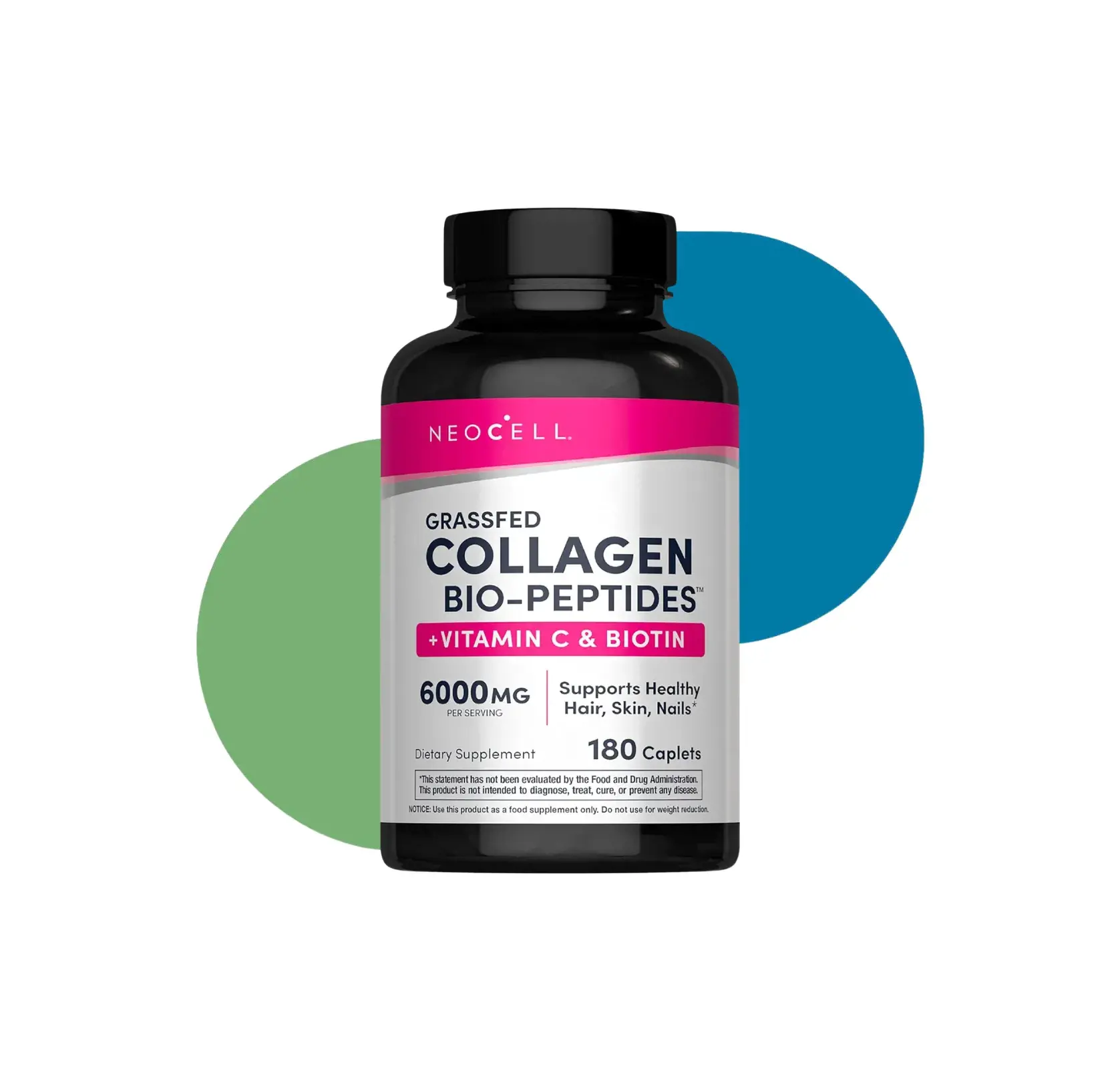 NE GRASSFED COLLAGEN BIO-PEPTIDES 6000 MG 180 CAPLETS
