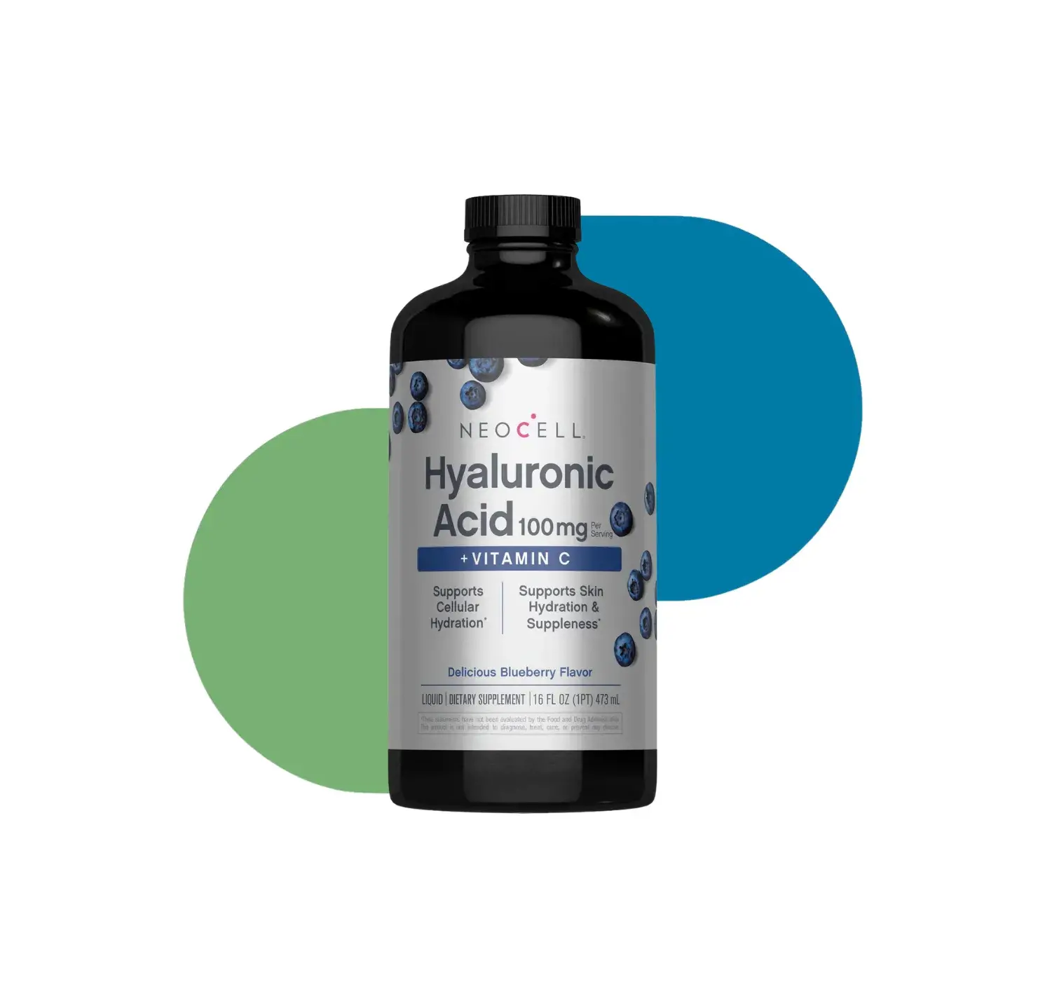 NE HYALURONIC ACID+VIT C 16 FL OZ 473 ML DELICIOUS BLUEBERRY